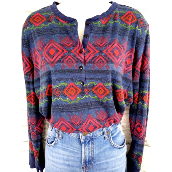 Ralph Lauren Tops - Vintage Ralph Lauren Oversized Aztec Pullover Top